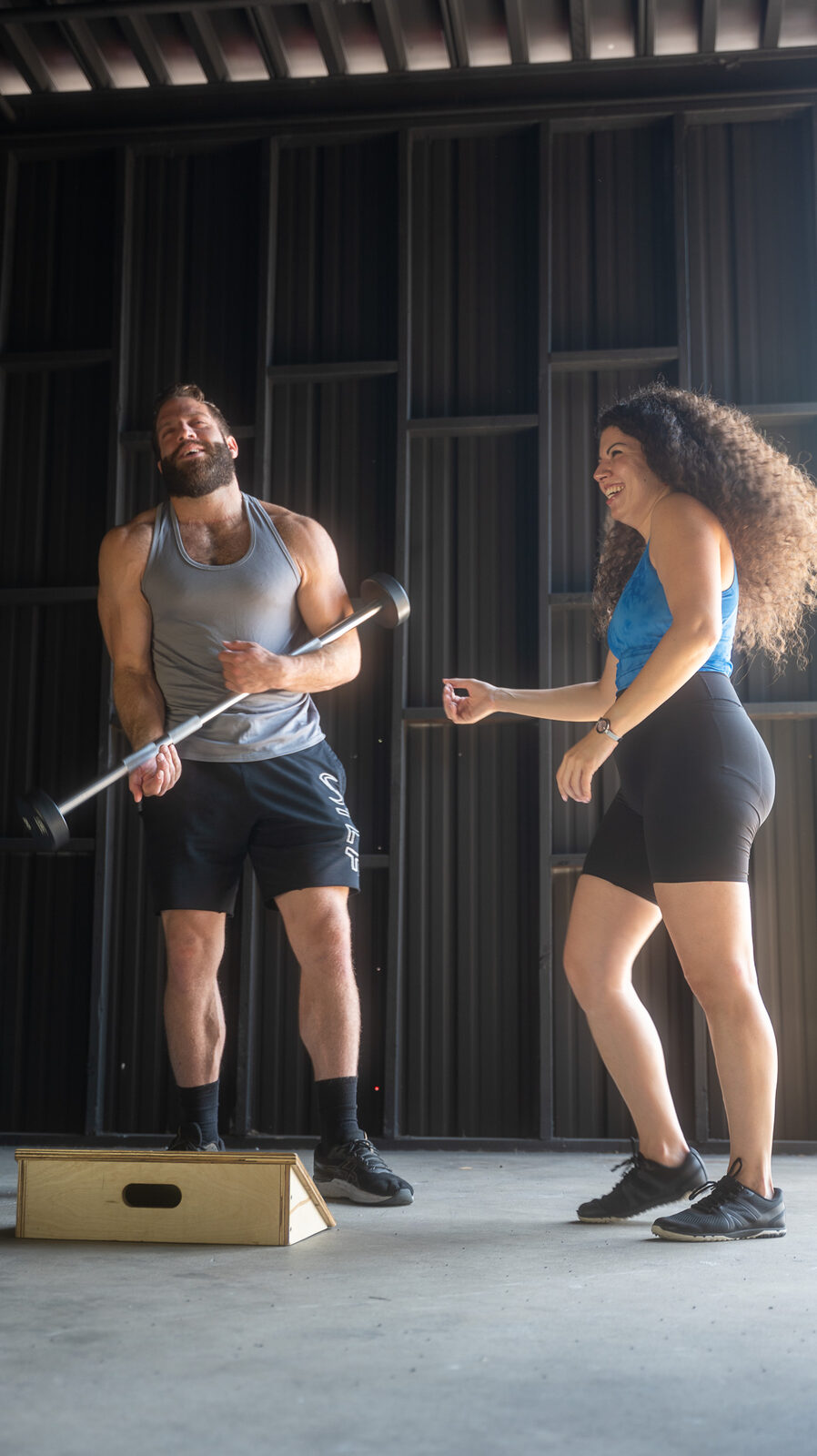 Narine coaching a client at her gym in Burbank, CA
