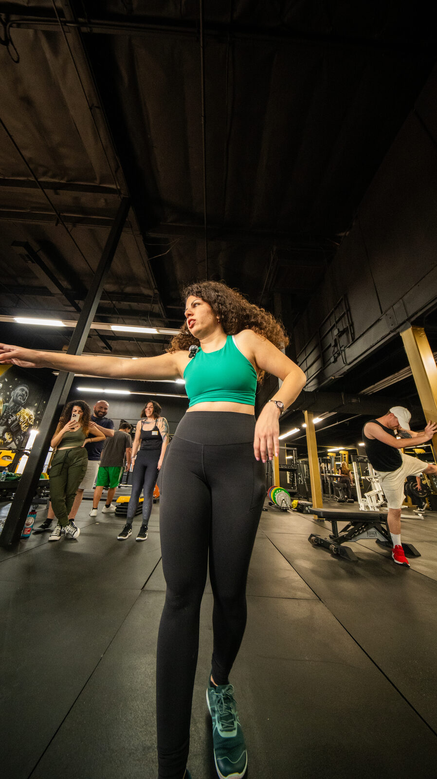 Narine coaching a client at her gym in Burbank, CA